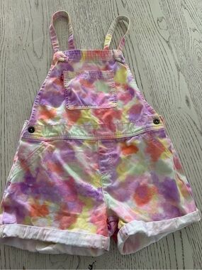 Levi's Girls Pastel Tie-Dye Short Overalls short all sz 12